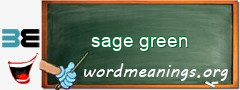 WordMeaning blackboard for sage green